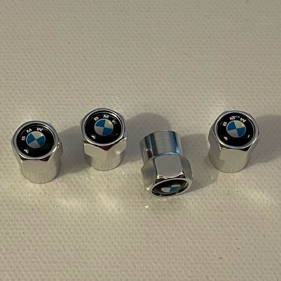 BMW Valve Stem Caps in Silver Set of 4 NWT - Picture 1 of 4